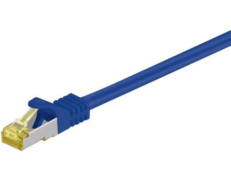 RJ45 patchkabel, CAT 6A S/FTP (PiMF), 500 MHz z CAT 7 kable surowym, Niebieski - Długość kabla 1.5 m