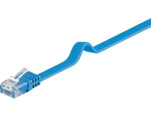 CAT 6Płaska Kabel połączeniowy,U/UTP, Niebieski - Długość kabla 1.5 m
