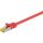 RJ45 patchkabel, CAT 6A S/FTP (PiMF), 500 MHz z CAT 7 kable surowym, Czerwony - Długość kabla 0.5 m