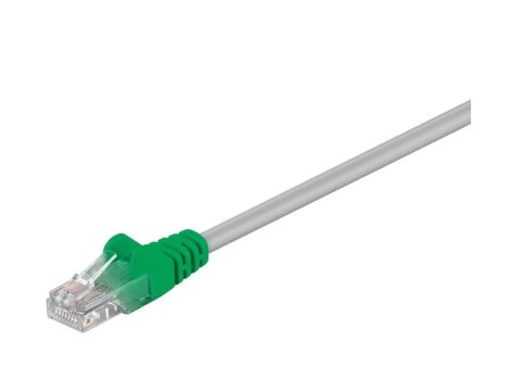 CAT 5e kabel krosowany, U/UTP, Szary, Zielony - Długość kabla 0.5 m