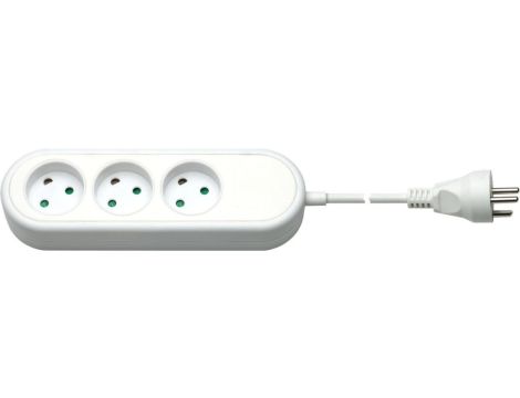 Listwa zasilająca z 3 gniazdami Dania, 1,5 m, bialy - Długość kabla 1.5 m