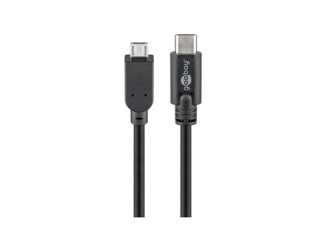 Kabel USB 2.0 USB-C™ na Micro-B 2.0, czarny - Długość kabla 1 m