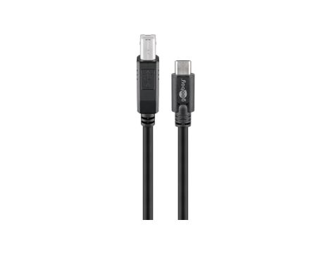 Kabel USB-C™ do B, czarny - Długość kabla 1 m