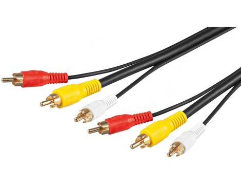 Kabel przyłączeniowy Composite Audio Video, 3 x cinch z przewodem wideo RG59 - Długość kabla 1.5 m
