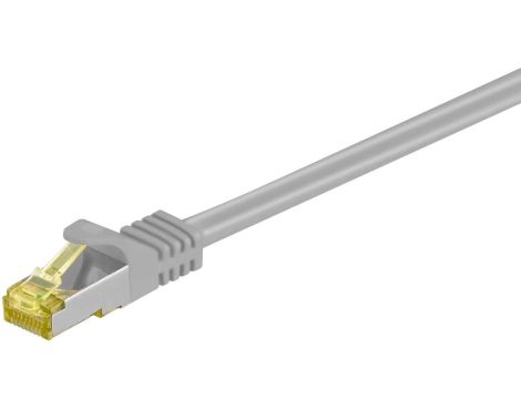 RJ45 patchkabel, CAT 6A S/FTP (PiMF), 500 MHz z CAT 7 kable surowym, Szary - Długość kabla 0.25 m