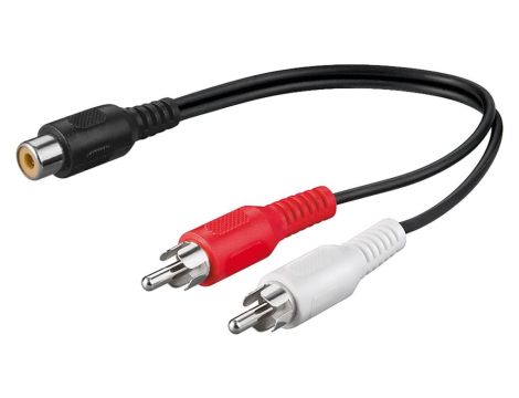 Kabel adaptera audio typu Y, wtyk cinch stereo na gniazdo cinch - Długość kabla 0.2 m