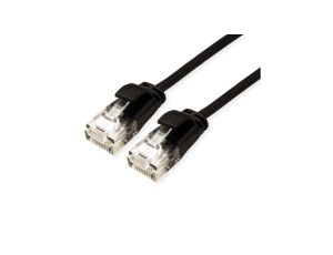 ROLINE UTP Data Center Patch Cord Cat.6A (Class EA), LSOH, bardzo cienki, czarny, 1 m