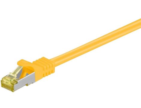 RJ45 patchkabel, CAT 6A S/FTP (PiMF), 500 MHz z CAT 7 kable surowym, Żółty - Długość kabla 2 m