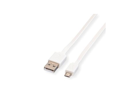 ROLINE USB 2.0 Kabel, USB A męski - Micro USB B męski, z przewodem, 1 m
