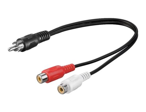 Kabel adaptera audio typu Y, wtyk cinch na gniazdo cinch stereo - Długość kabla 0.2 m