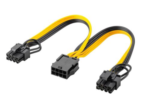 Kabel zasilający 8-pinowy żeński do podwójnego 6+2 męskiego dla PCIe