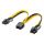Kabel zasilający 8-pinowy żeński do podwójnego 6+2 męskiego dla PCIe