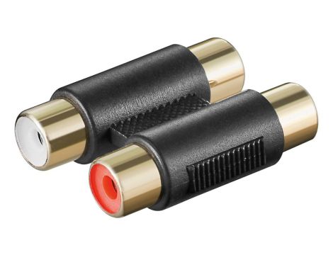 Podwójny adapter cinch 2 x gniazdo na 2 x gniazdo - Połączenie, materiał styków pozłacany