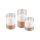 Zestaw 3 świec LED z prawdziwego wosku w szklance, białe
