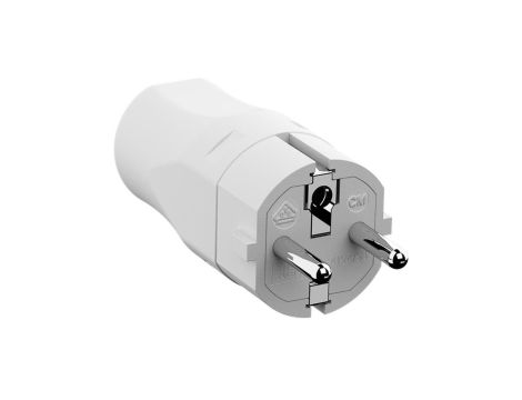 Wtyczka BACHMANN biała, CEE 7/7 2-biegunowa z uziemieniem ochronnym