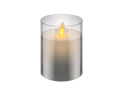 Świeca LED z prawdziwego wosku w szkle, 7,5 x 10 cm