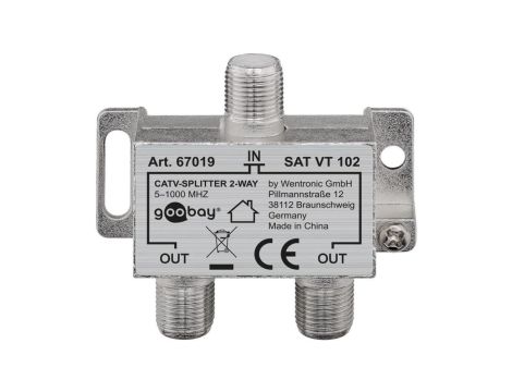 Rozdzielacz do szerokopasmowych instalacji kablowych, 2 wyjścia - Ilość wyjść 2 sztuk