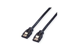 ROLINE Wewnętrzny kabel SATA 6.0 Gbit/s do dysków twardych z blokadą zatrzaskową, 0,5 m