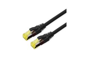 Kabel krosowy ROLINE Outdoor Cat.6A (Class EA) S/FTP (PiMF), elastyczny przewód, LSOH, czarny, 0,5 m