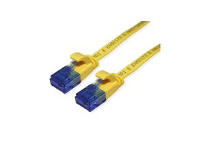 Kabel krosowy UTP VALUE, kat. 6A (klasa EA), bardzo płaski, żółty, 0,5 m