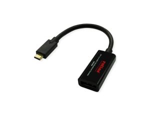 ROLINE USB typu C - DisplayPort, v1.2, dwukierunkowy adapter kablowy, M/F, 0,2 m