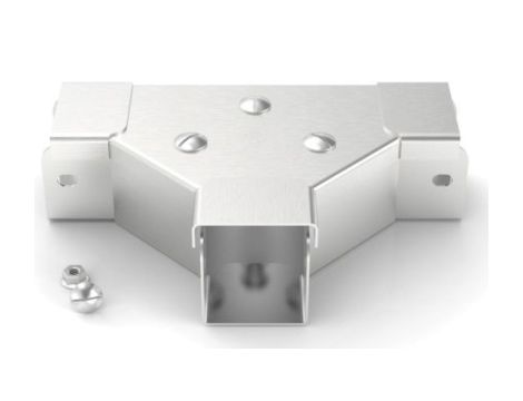 Pokrywa teownika do koryt kablowych Stal nierdzewna 304 Zatyczka przednia rozgałęzienia T 75 x 75mm RS PRO