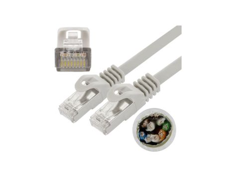 Patchcord FTP kat.5e kabel sieciowy LAN 2x RJ45 linka szary 2m NEKU