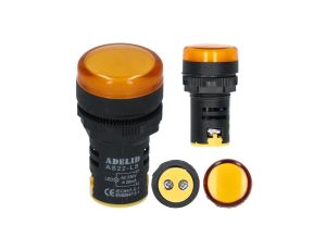 Lampka kontrolna sterownicza żółta LED fi:22 230V