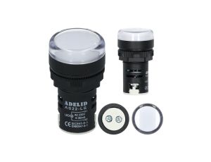 Lampka kontrolna sterownicza biała LED fi:22 230V
