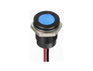 Lampka kontrolna do montażu panelowego 12V dc, niebieska 14mm LED Wyprowadzenia RS PRO