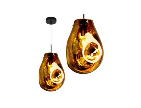 Lampa wisząca sufitowa szklana KIMBERLY GOLD 1x E27 GOLDLUX (Polux)