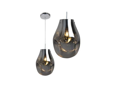 Lampa wisząca sufitowa szklana KIMBERLY CHROME chrom 1x E27 GOLDLUX