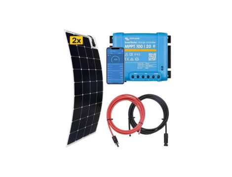 Panel elastyczny 2 x 150W + SmartSolar 100/20 + MC4 + Kabel solarny 4mm2 - 5m