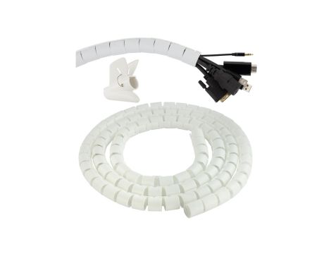 Elastyczny organizer biurkowy do kabli fi:25mm 2m biały NEKU