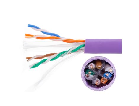 Kabel UTP kat.6 U/UTP 4x2x0,57 fioletowy LSOH Molex /500m/