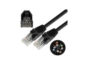 Patchcord UTP kat.6 kabel sieciowy LAN 2x RJ45 linka czarny 0,5m NEKU