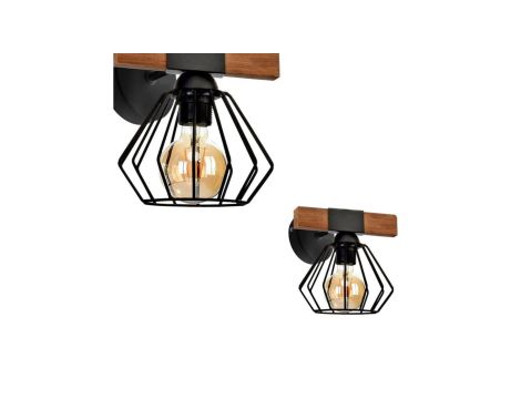 Kinkiet ULF BLACK / WOOD 1xE27 60W MLP6250 Milagro