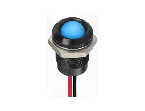 Lampka kontrolna do montażu panelowego 24V dc, niebieska 14mm LED Wyprowadzenia RS PRO