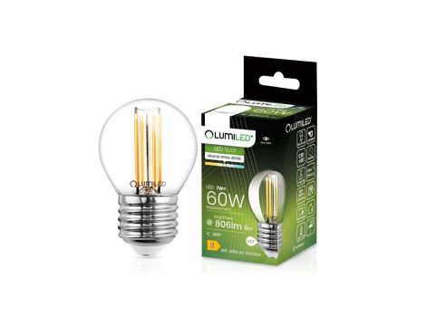 Żarówka LED E27 P45 Filament 7W = 60W 806lm 4000K Neutralna 360 LUMILED