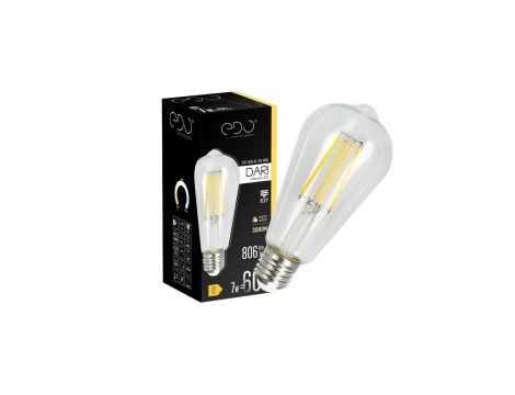 Żarówka dekoracyjna DARI LED Filament 7W, E27, 3000K, 710lm, 230V, CLEAR ST64, EDO777625 EDO