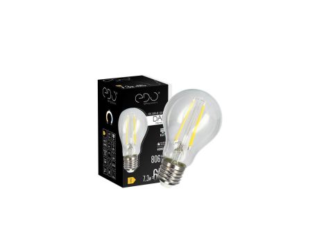 Żarówka dekoracyjna DARI LED Filament 7,3W, E27, 4000K, 806lm, 230V, CLEAR A60, EDO777629 EDO