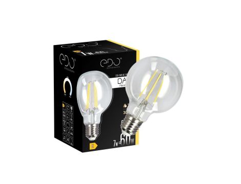 Żarówka dekoracyjna DARI LED Filament, 7W, E27, 3000K, 806lm, 230V, CLEAR G80, EDO777631 EDO