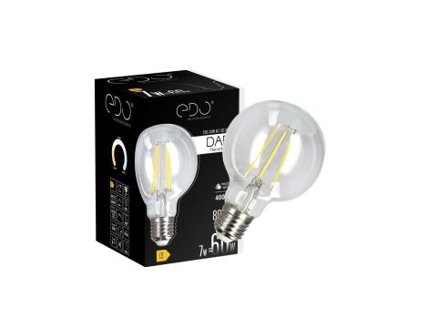 Żarówka dekoracyjna DARI LED Filament 7W, E27, 4000K, 806lm, 230V, CLEAR G80, EDO777632 EDO