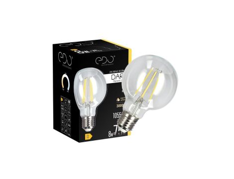 Żarówka dekoracyjna DARI LED Filament 8W, E27, 3000K, 1055lm, 230V, CLEAR G80, EDO777633 EDO