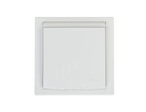 Gniazdo pojedyncze Asfora z/u IP44 z przesłonami białe z ramką EPH2800321