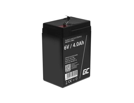Green Cell AGM VRLA 6V 4Ah bezobsługowy akumulator do systemu alarmowego, kasy fiskalnej, zabawki