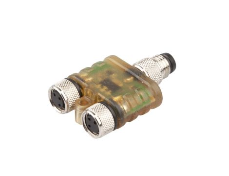 Moduł logiczny 10x41x26mm AND 2-krotny 10-30V DC złącze M8 żeńskie 3-pinowe złącze M8 męskie 3-pinowe IP67 VL150102