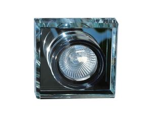 Oczko 50W/12V MR16 IP20 kwadrat szkło / aluminium lustrzane GLASS PEARL-S GXPO002