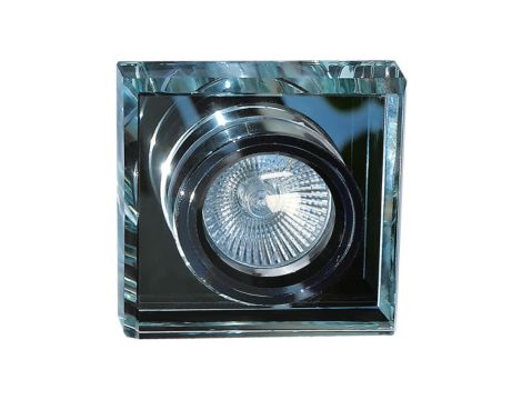 Oczko 50W/12V MR16 IP20 kwadrat szkło / aluminium lustrzane GLASS PEARL-S GXPO002