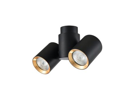 Reflektor Boston 2 czarny ze złotym ringiem ruchomy LP-741/2W Light Prestige